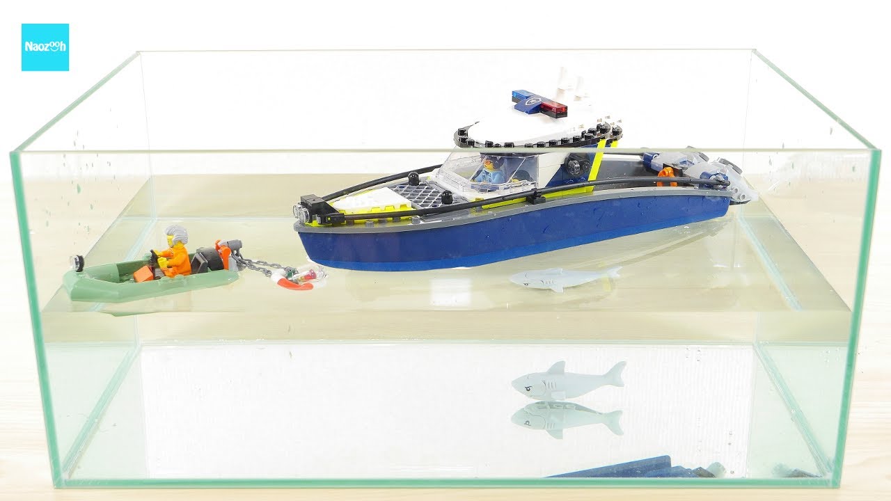 水に入れてみた#4 レゴ シティ ポリスボートチェイス 60456 ／ LEGO City Police Boat Chase Speed build & Review