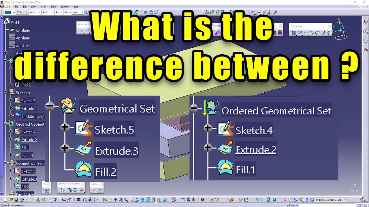 CATIA V5 - Geometrical Set and Ordered Geometrical Set