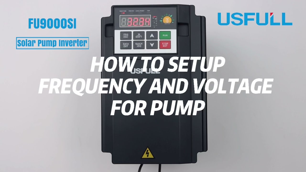 USFULL solar pump inverter how to set upper frequency &voltage for pumps إعداد العاكس المضخة الشمسية
