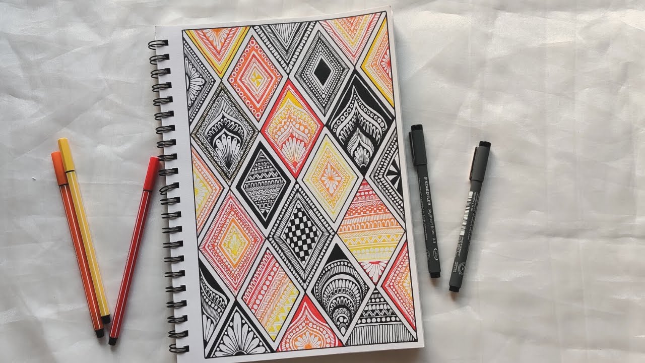 Easy colored Mandala Patterns For Beginners ||  zentangle patterns Doodle Patterns, Mandala Patterns
