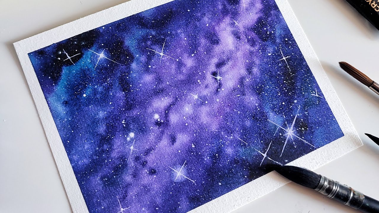 TUTORIAL Galassia Ad Acquerello / Watercolor Galaxy Tutorial / Acquerello facile per principianti