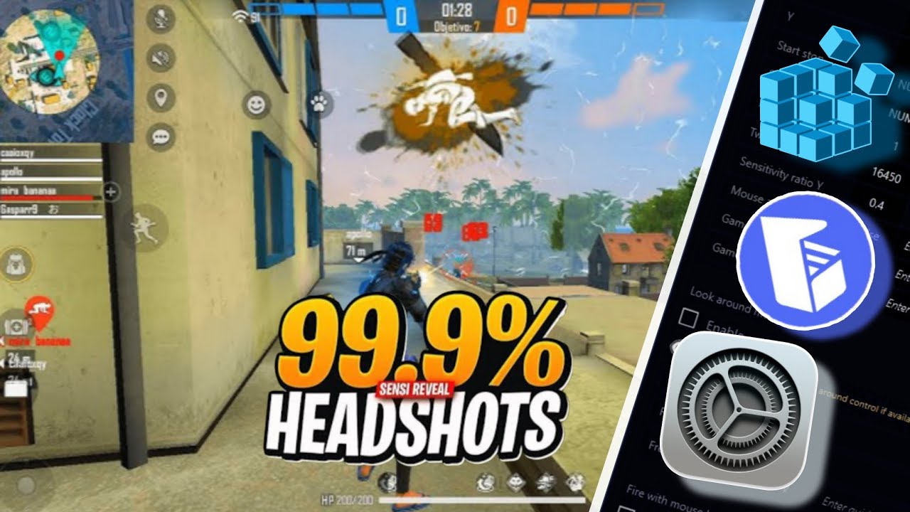GG Mouse Pro Best Sensitivity 💀| How to play free fire with keyboard and mouse |GG Mouse Pro setting
