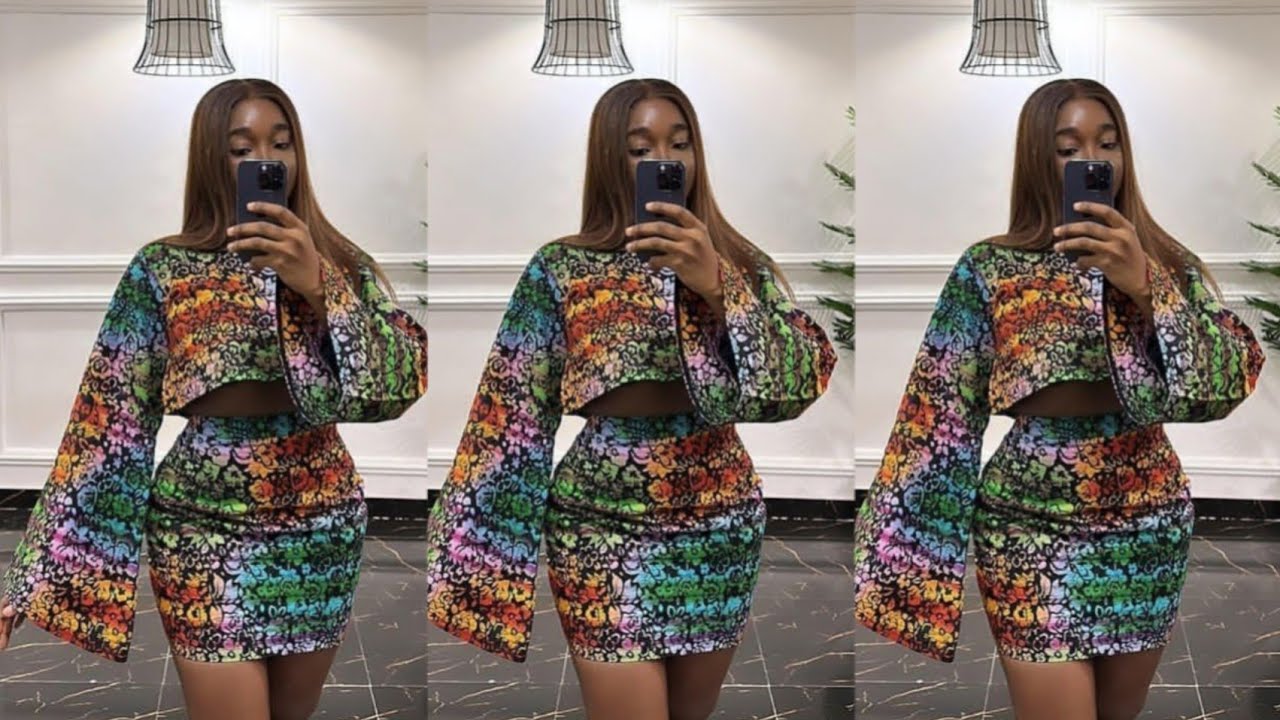 How to sew a mini skirt,crop top with bell sleeves/drafting & sewing tutorial .