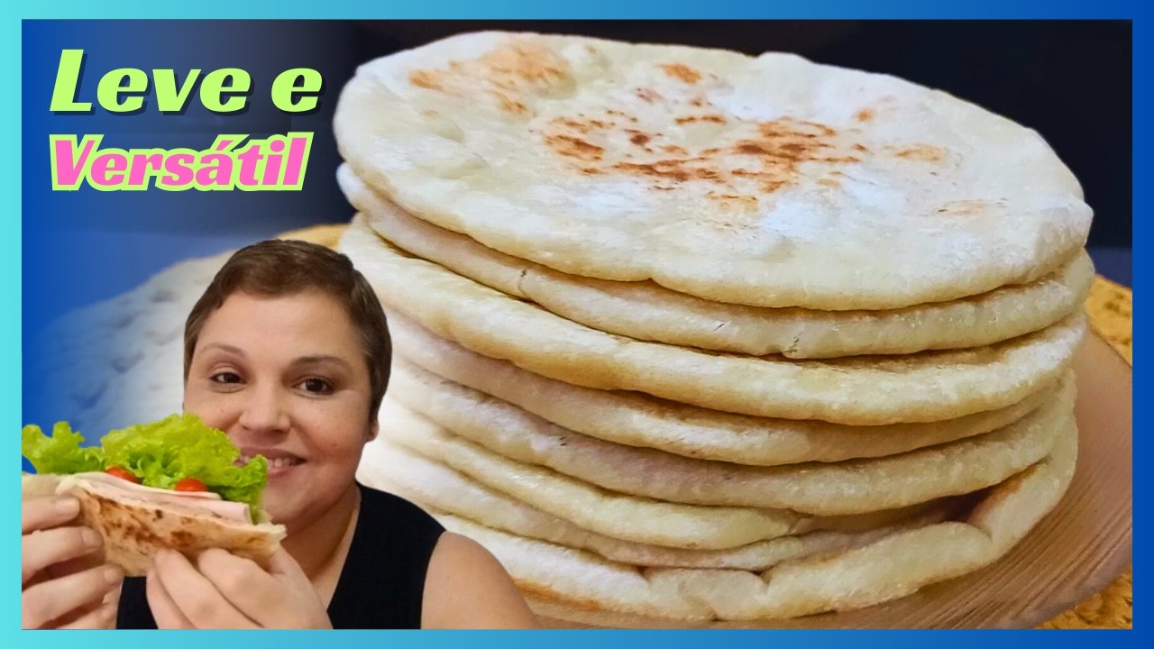 MASSA DE PÃO SÍRIO | PÃO ÁRABE OU PITA PARA FAZER BEIRUTE E LANCHES FÁCIL E RÁPIDO NA FRIGIDEIRA