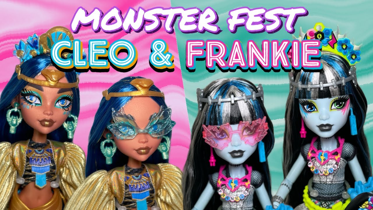MONSTER FEST CLEO DENILE & FRANKIE STEIN! New Monster High Doll Unboxing & Review! 🩵💛