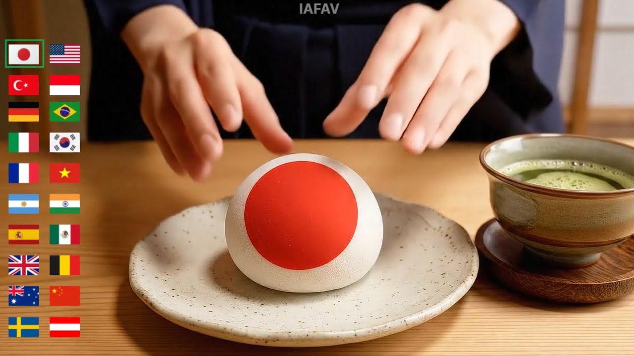 [Desserts ]What&rsquo;s Inside the Flag Ball? 🇺🇸🇯🇵🇮🇹 Satisfying ASMR Reveal 🤤