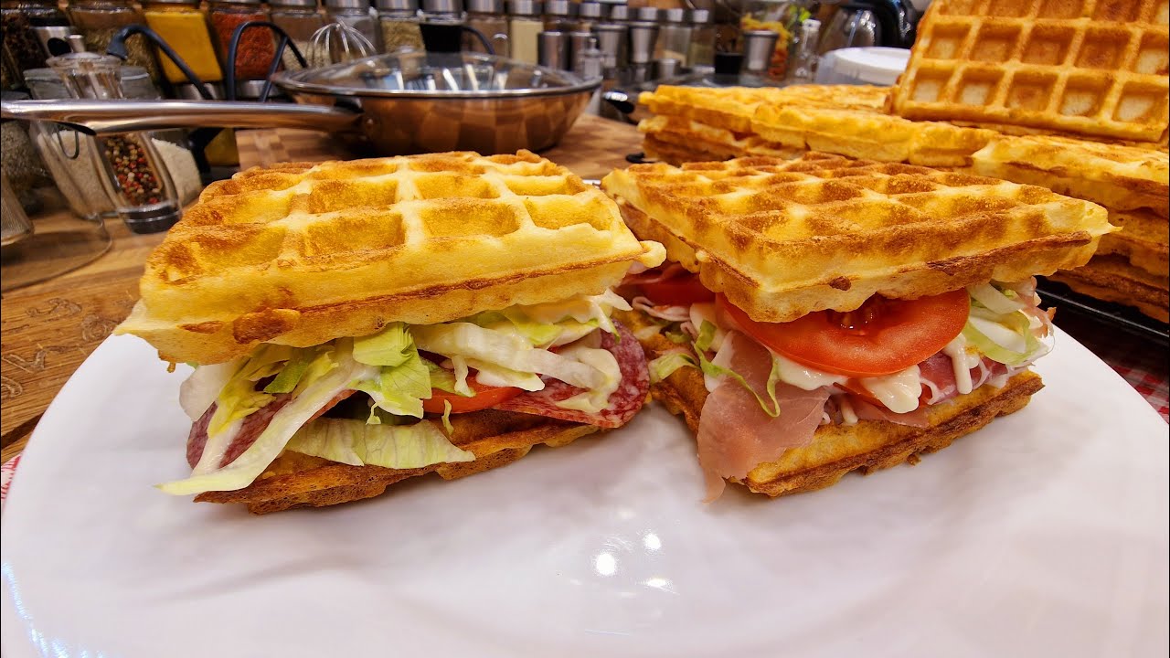 Sajtos Gofri mint  szendvicsalap. Tuti finom és egyszerű recept @szokykonyhaja