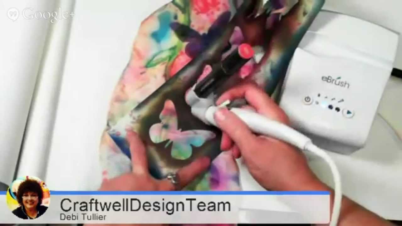 The Craftwell eBrush  working  with Spectrum Noir Markers and Silk!