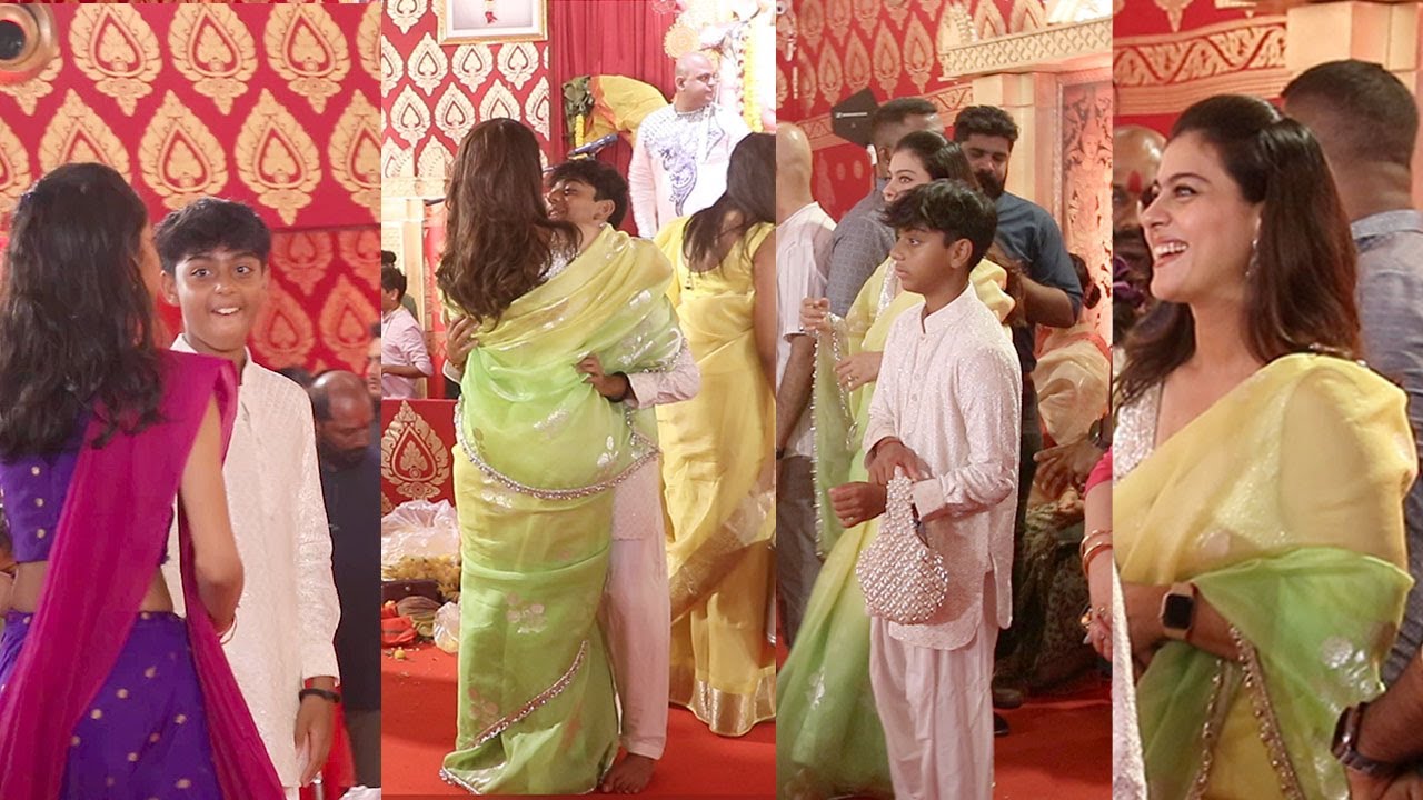 @Kajol Son Yug Devgan's Yet Another Naively Cute Moment With Bachchans Durga Asthami Yagya This year