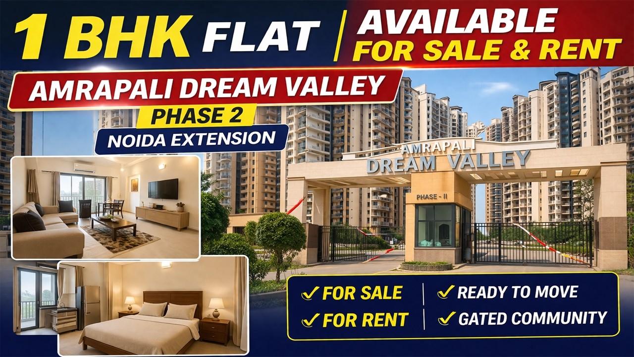 1 Bhk flat  available for sale in amrapali dream valley phase 2 #noidaextension | 585 sqft 43 lakhs