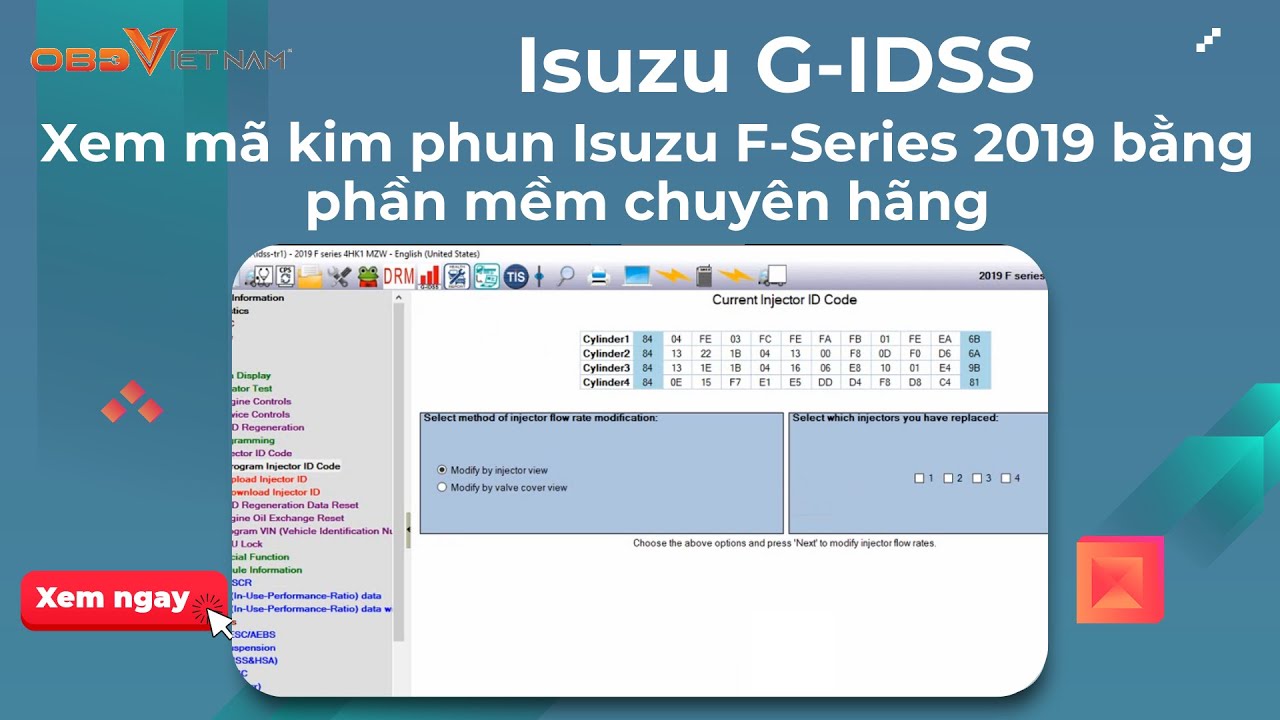 Isuzu G-IDSS  - Các tính năng cơ bản, xem mã kim phun Isuzu F-Series | OBD Việt Nam