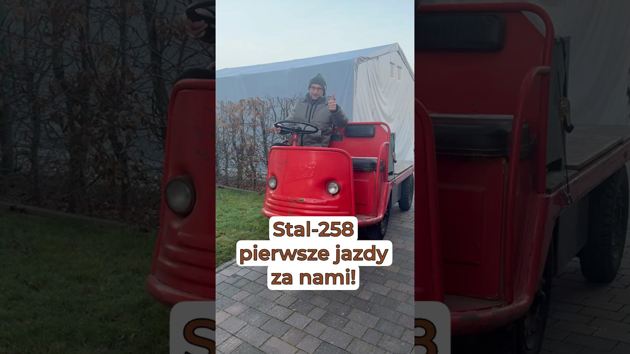 Pierwsze jazdy w&oacute;zka akumulatorowego WA-2 / Stal-258 w muzeum Gaspar