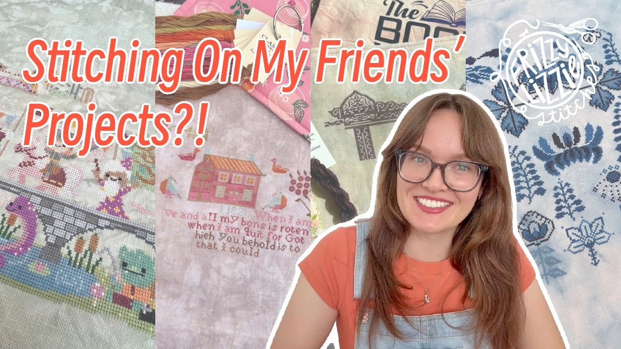 Stitching On My Friends' Projects?! - WIP Exchange Program Vlog - Frizzy Lizzie Stitches