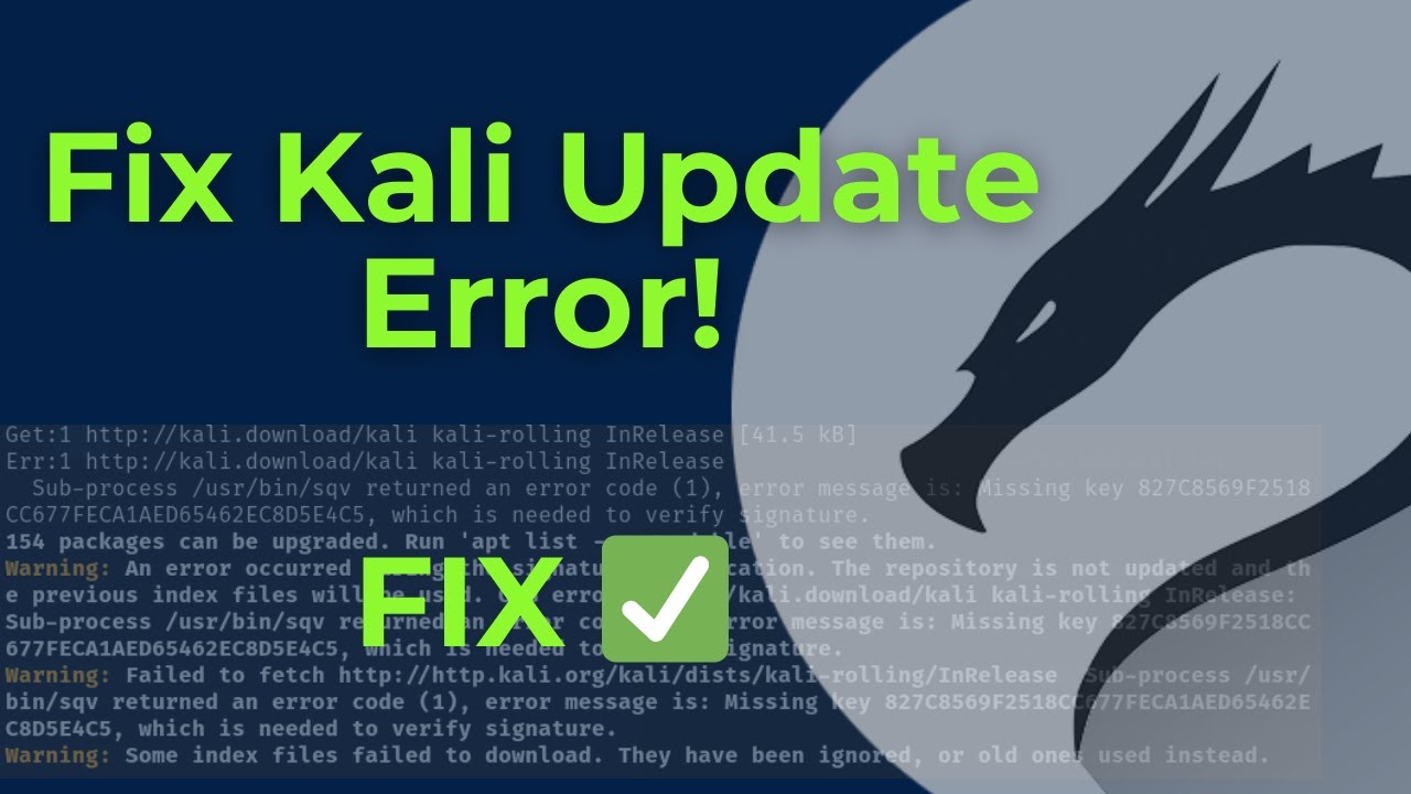 Fix Kali Linux Update & Upgrade Errors ✅ | New Archive Signing Key Fix (2025)
