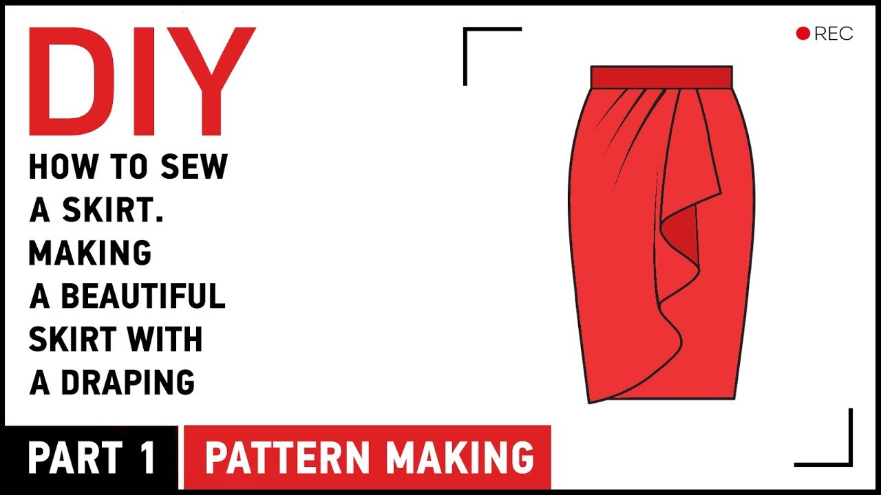 DIY: How to sew a skirt. Making a beautiful skirt with a draping. Pattern making.