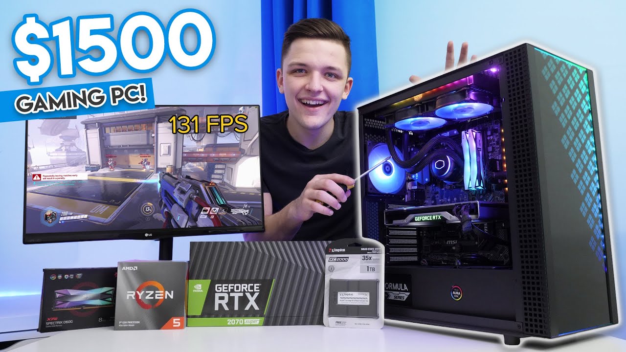 Insane $1500 Gaming PC Build 2020! [RTX 2070 Super & Ryzen 3600X w/ 4K Benchmarks!]