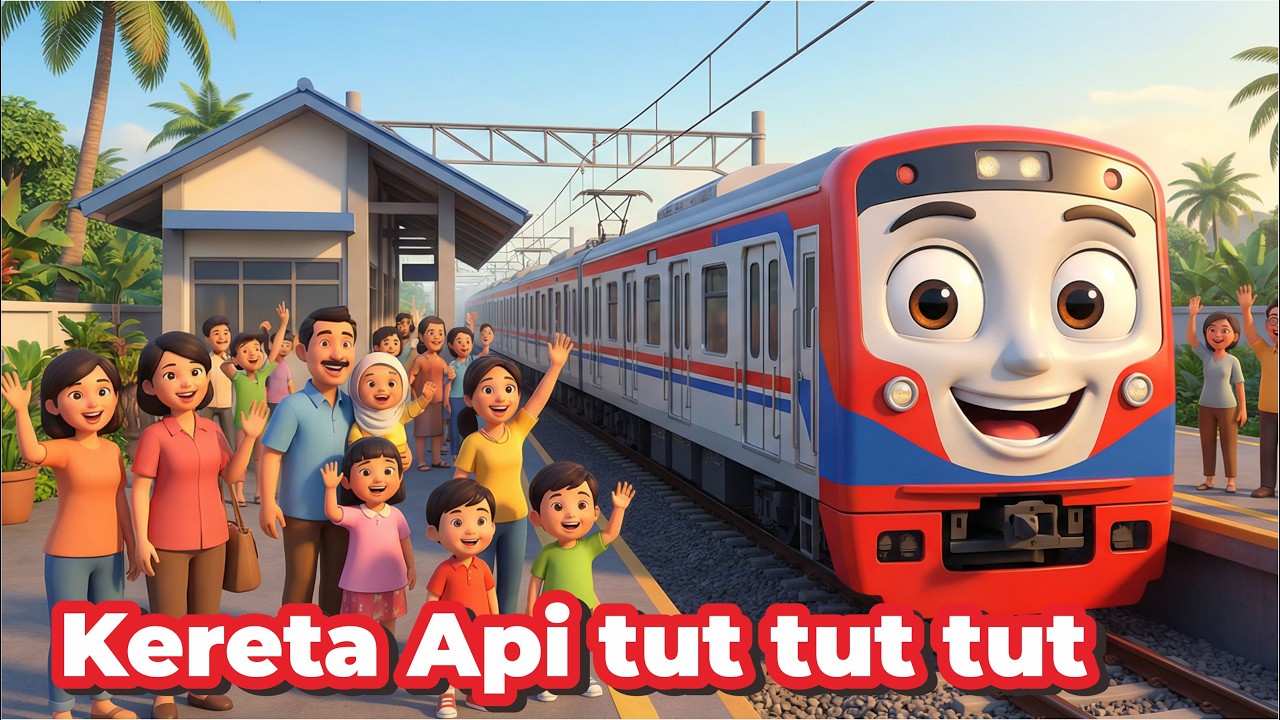 🚂 Naik Kereta Api Tut Tut Tut – Lagu Anak Indonesia 3D Lucu & Edukatif | Animasi Kereta Api KAI