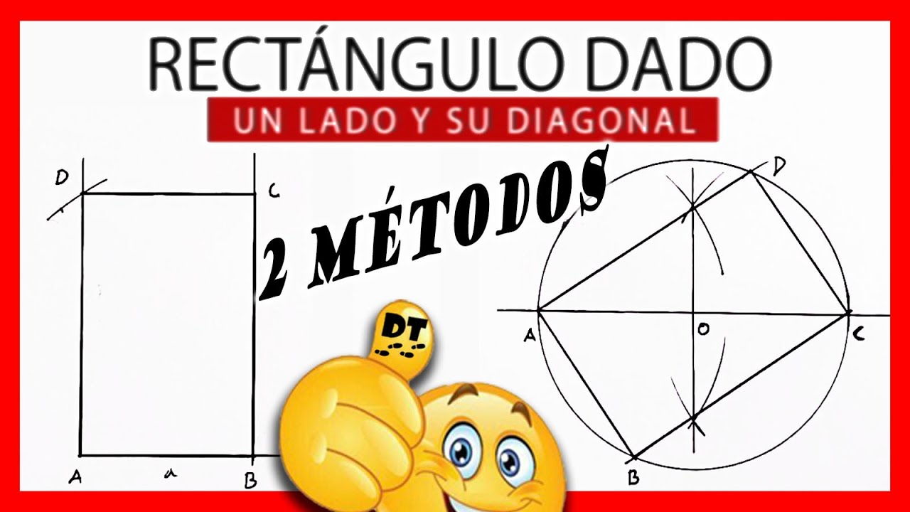 ⚡ Construcción de un Rectángulo conociendo la DIAGONAL y un LADO 👽