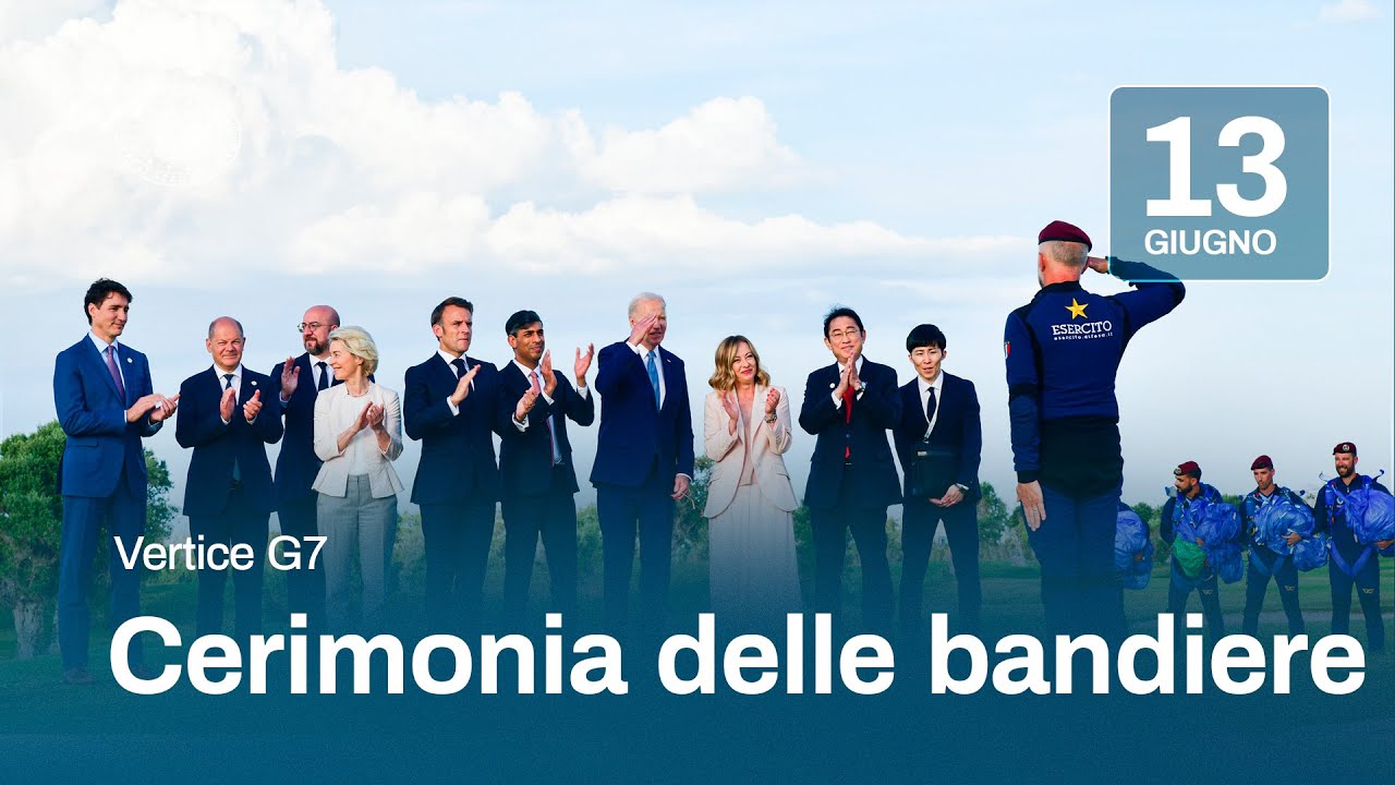 Vertice G7, la cerimonia delle bandiere