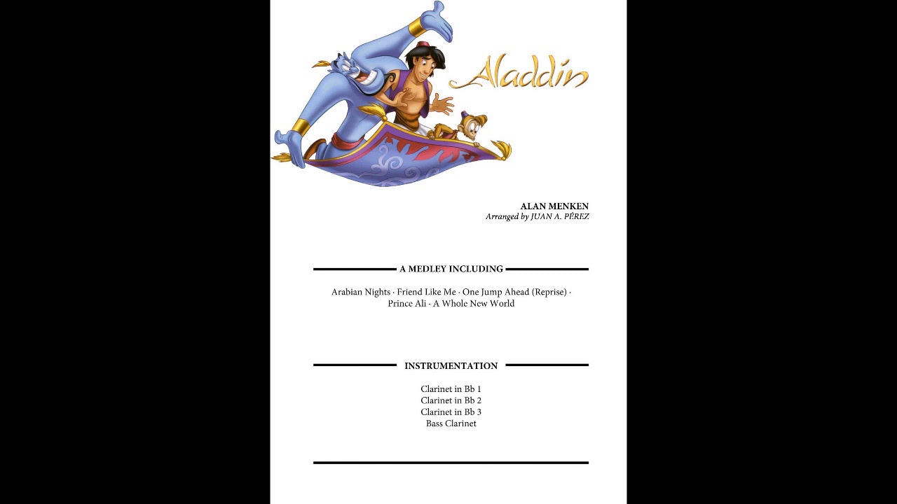 Aladdin - Clarinet Quartet (arr. Juan A. Pérez)