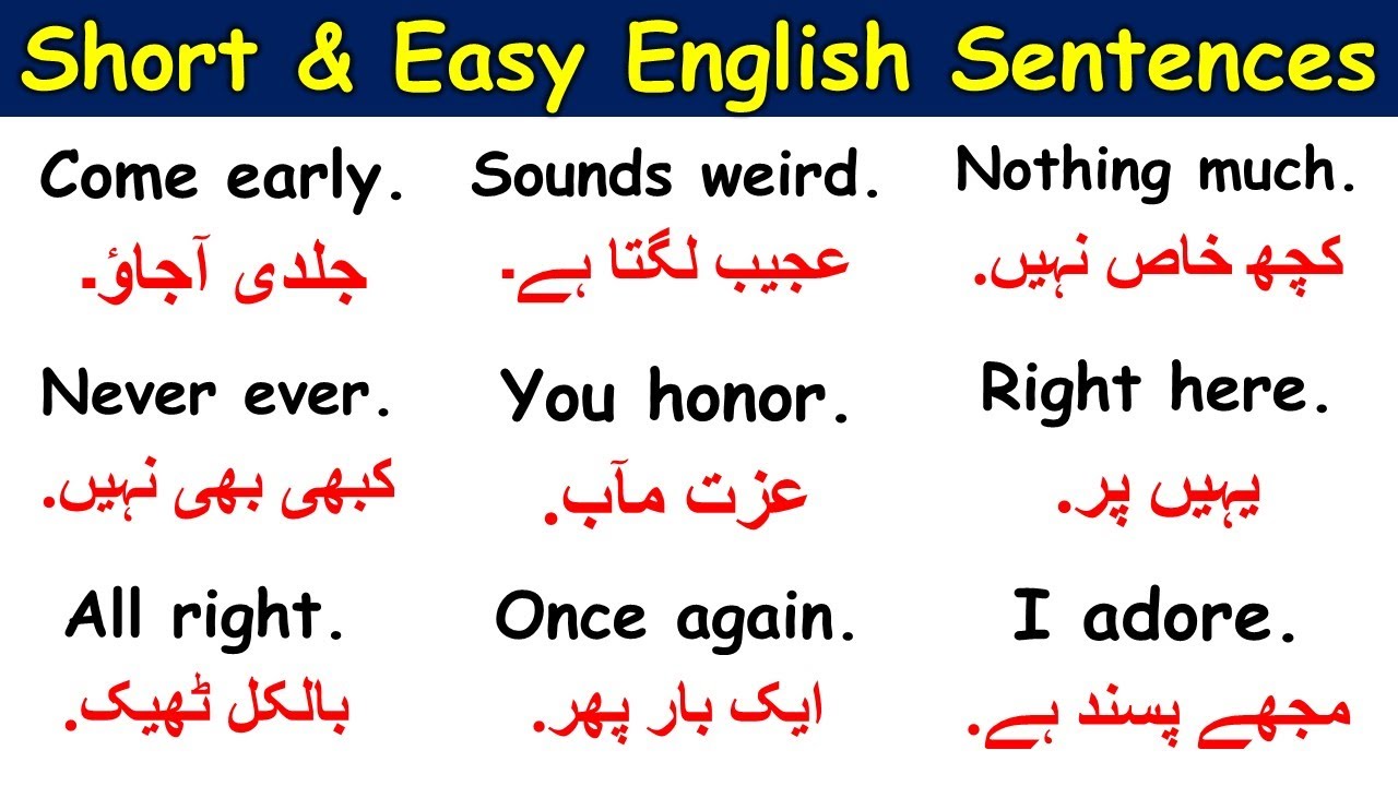Daily use Short English Sentences with Urdu translation | English Speaking Practice | Learn with I J