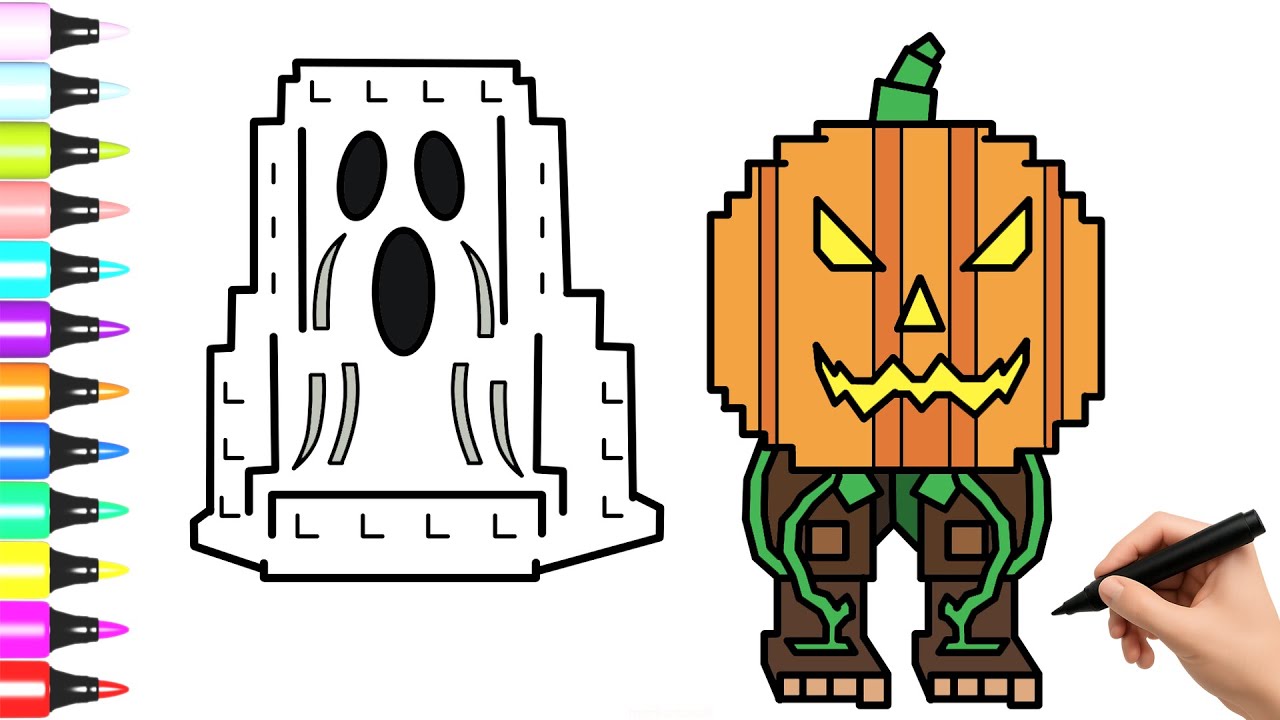 Como Dibujar a SPOOKY AND PUMPKY!  Steal a Brainrot [ROBLOX]