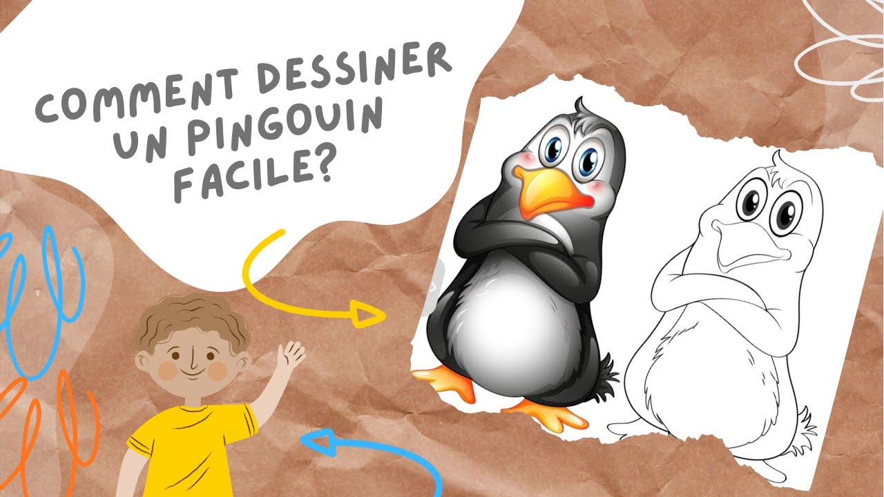COMMENT DESSINER UN PINGOUIN FACILEMENT ❤️   #art #رسم_تعبيري #drawing #رسم