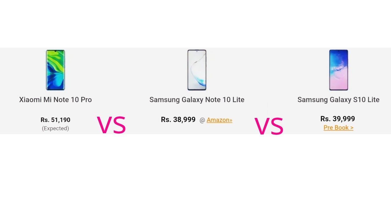 Mi Note 10 Pro vs Samsung Galaxy Note 10 Lite vs Samsung Galaxy S10 Lite Full Comparison ||