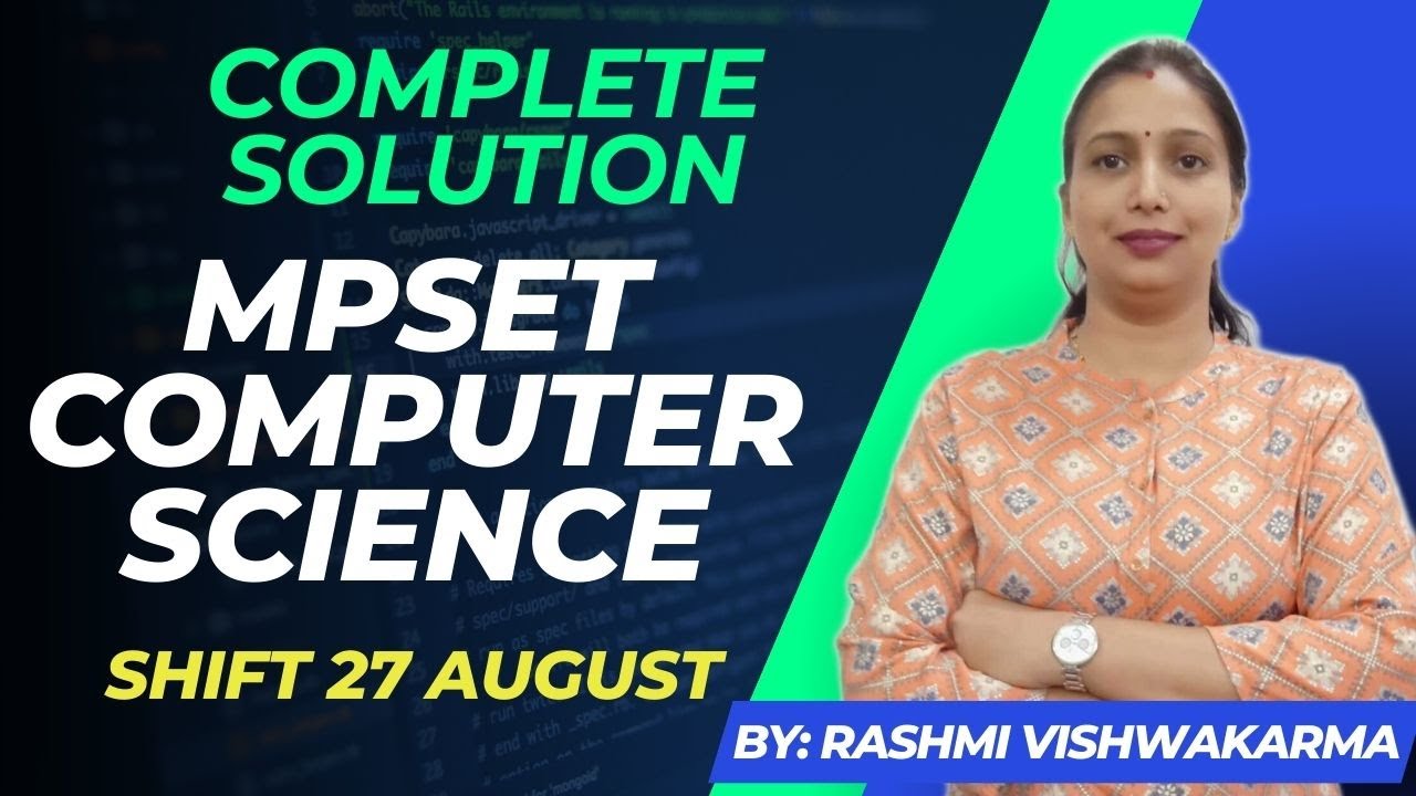 MPPSC MPSET 2024 | Paper Solution Computer Science | Shift 27 August 2023| Paper II | Rashmi@JRFGuru