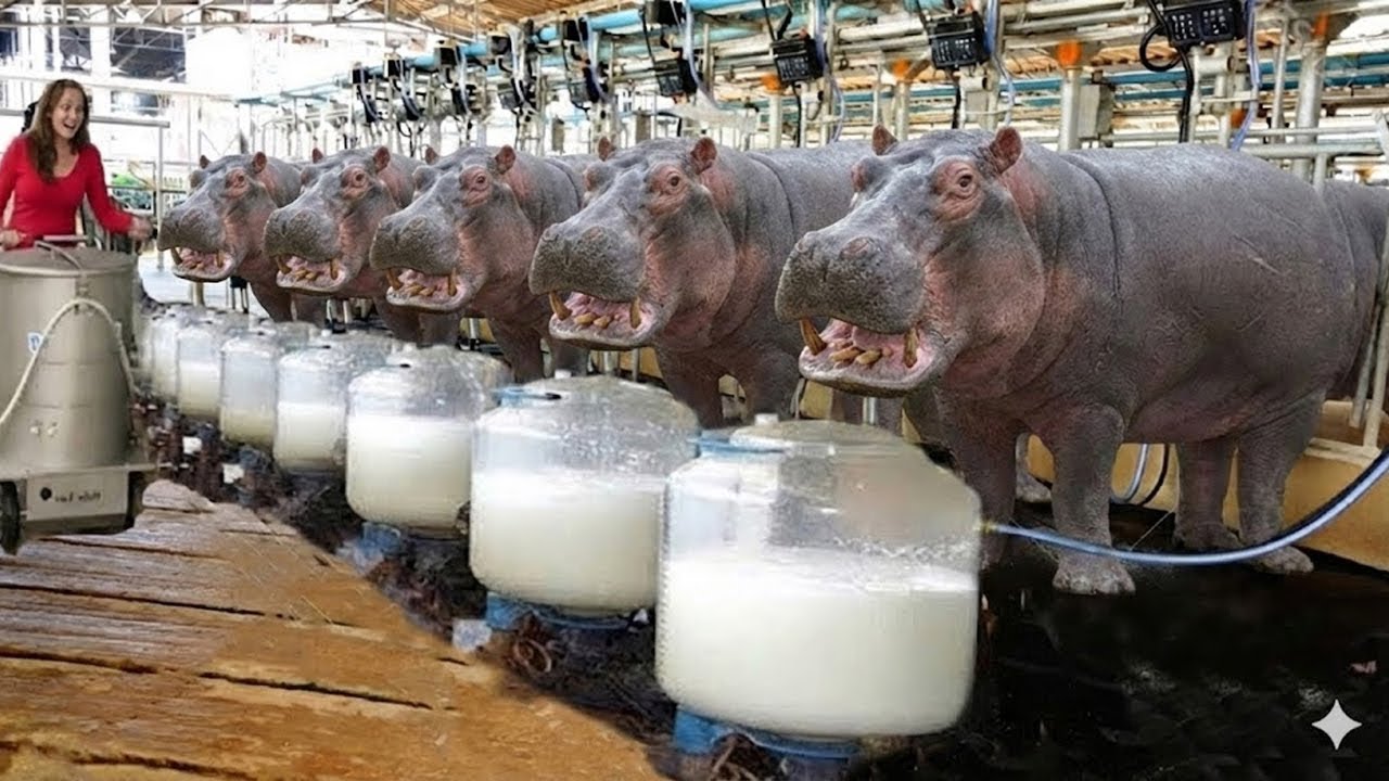 Inside the Hippo Cheese Factory: How Million-Dollar Hippo Milk Products Are Made  Full Process