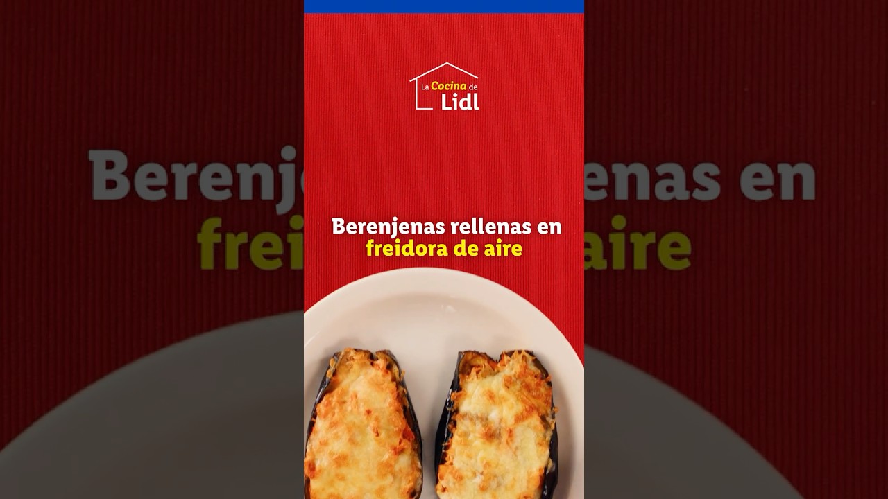 Receta de berenjenas rellenas en freidora de aire 🍆🤩 #shorts