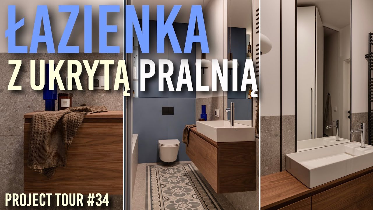 Nietypowa łazienka z ukrytą pralnią - Project Tour #34