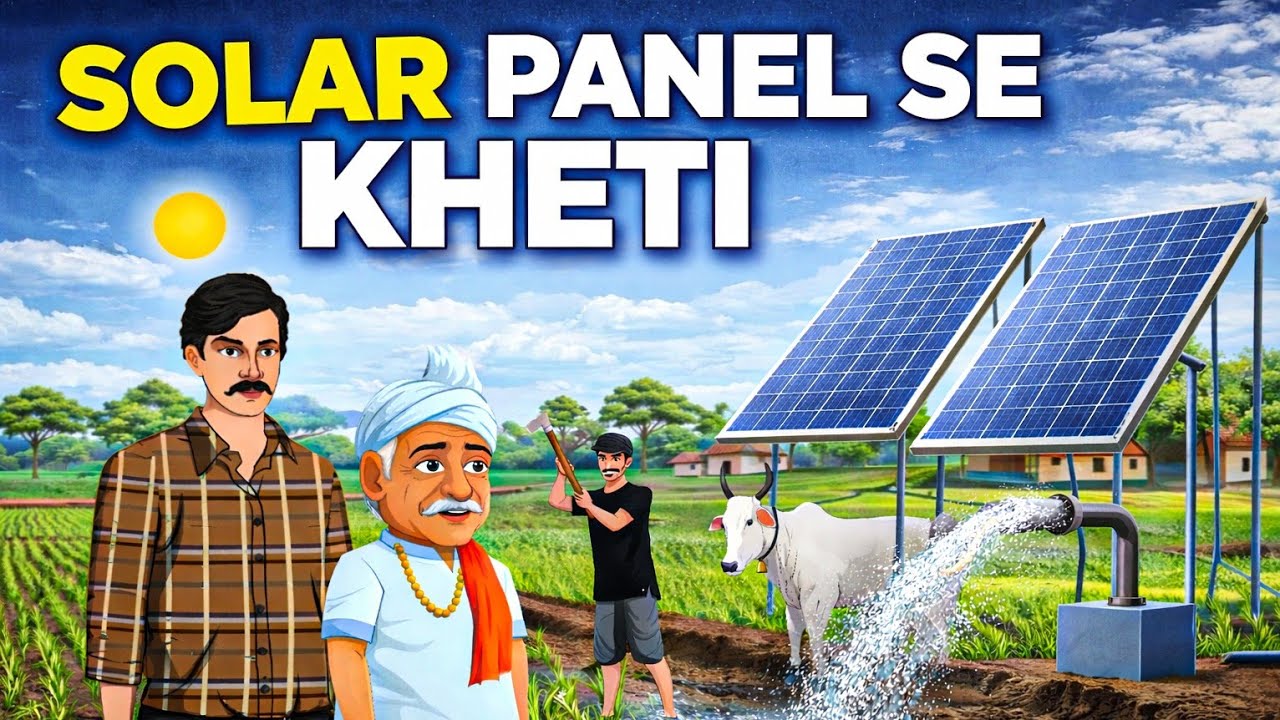 Solar pannel se kheti | Village cartoon stories | hindi story | 2026 village cartoon story
