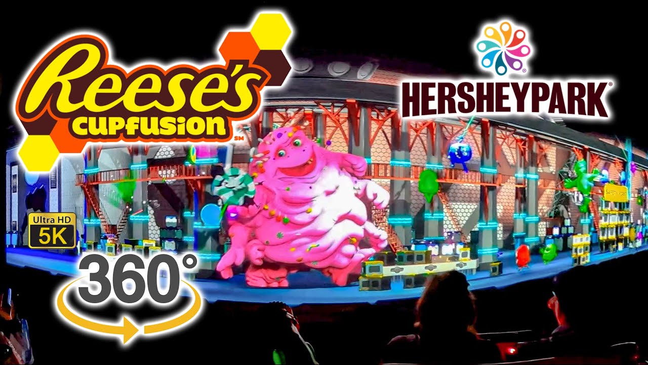 VR 360 5K Reese's Cupfusion on Ride POV with Queue Hersheypark 2021 06 22