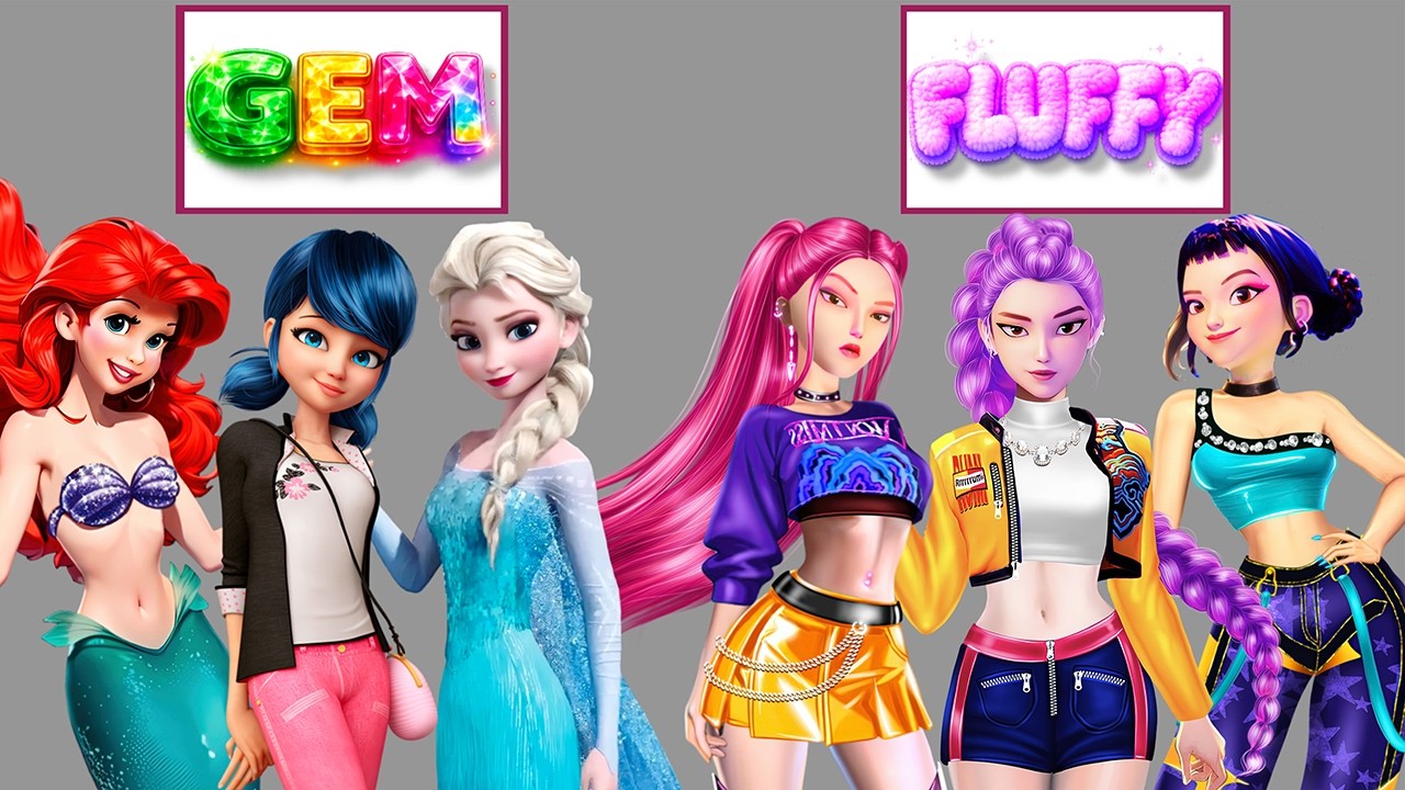 Epic Glow Up! Fluffy vs Gem Fashion Transformation | Rumi, Mira, Zoey, Ariel, Elsa & Ladybug