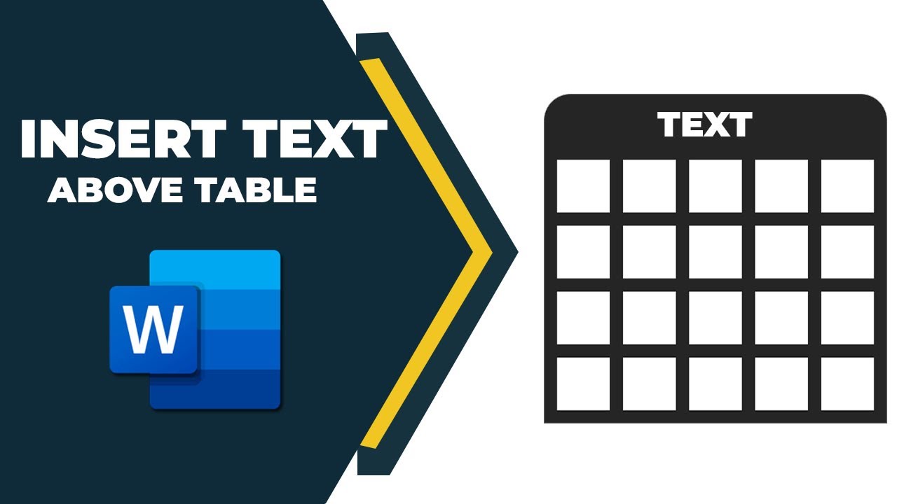 How to insert text above a table in Microsoft word