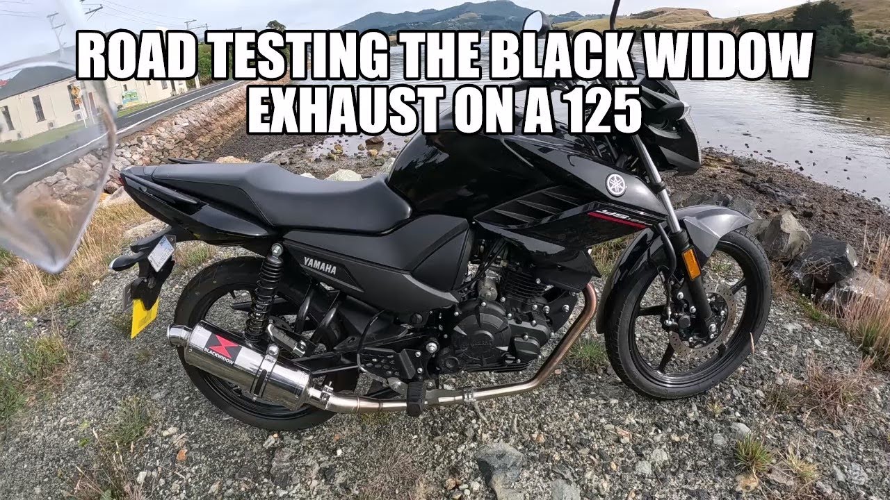 Road testing the Black Widow exhaust system on a 125