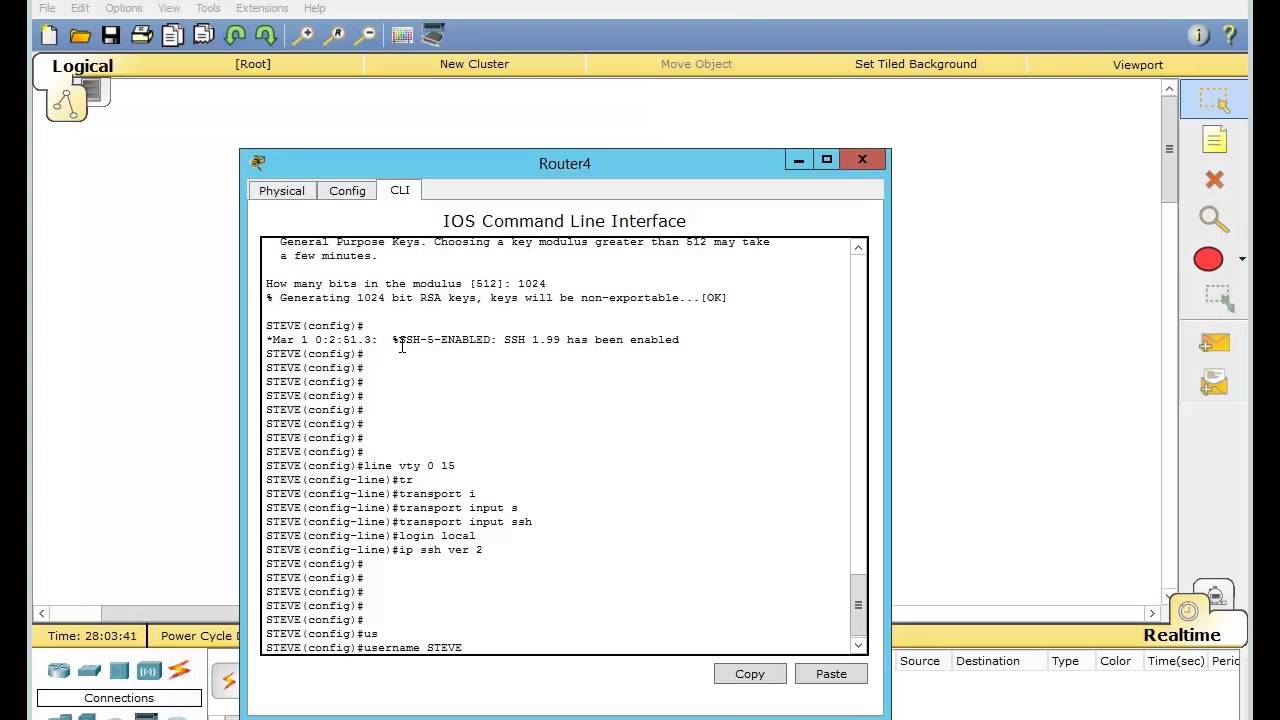 How to set up Secure Shell (SSH) in Cisco Packet Tracer