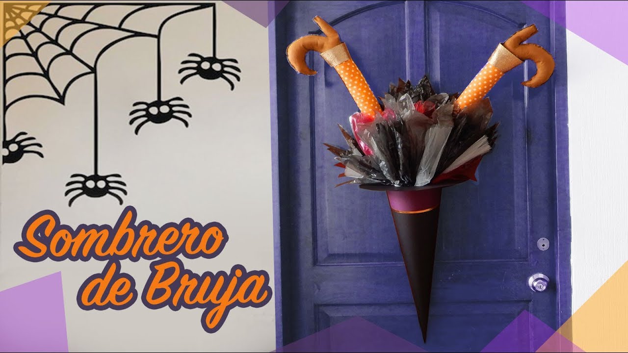 Sombrero de Bruja para decorar la Puerta este Halloween  🧙‍♀️ Chuladas Creativas