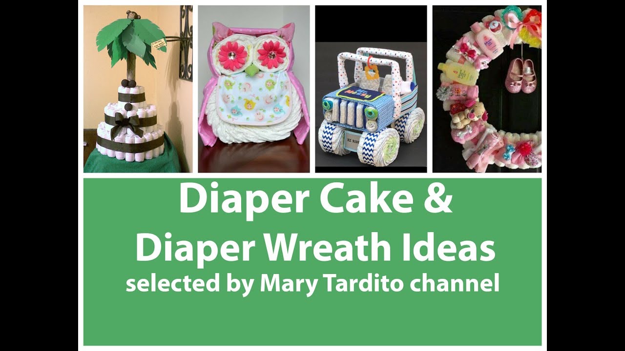 Creative Diaper Cake and Diaper Wreath Ideas - Baby Shower Gift Ideas