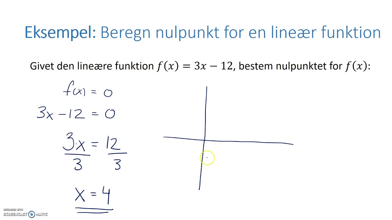Lineære funktioner og nulpunkter