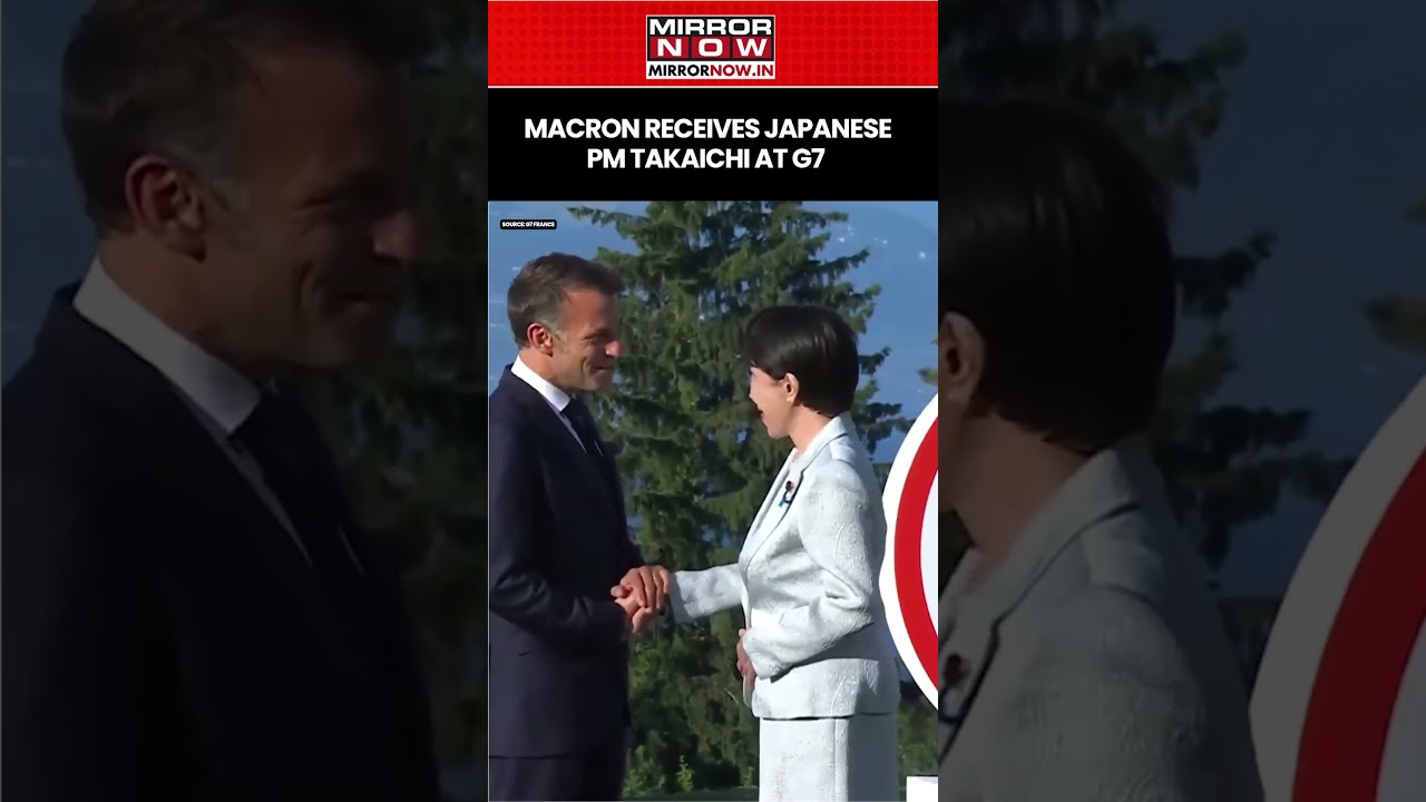 G7 Summit 2026: French President Macron Receives Japanese PM Takachai At Evian-les-Bains #shorts