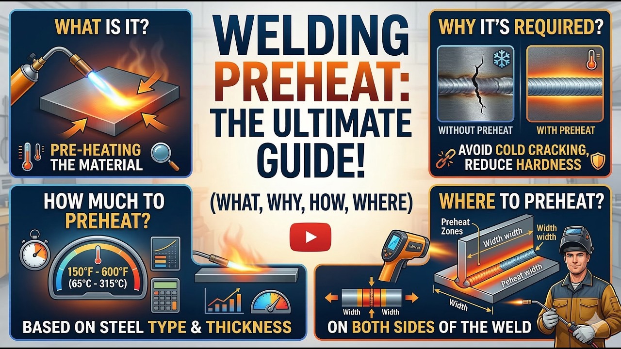 Welding Preheat:-  What is it, Why it's required, How much to preheat and where to preheat