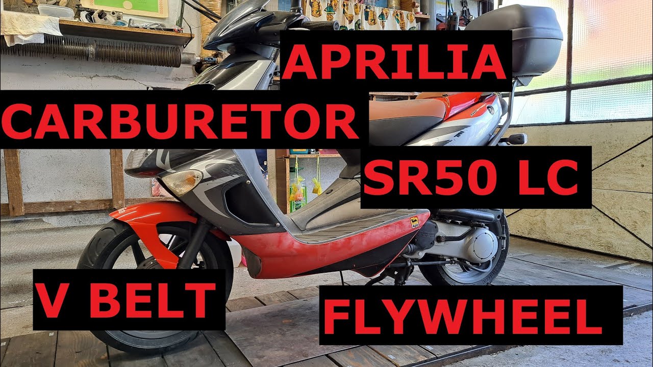 Aprilia SR 50LC service / v-belt / intake pipe / sealings / szívócsonk / szíj / variátor / sztender