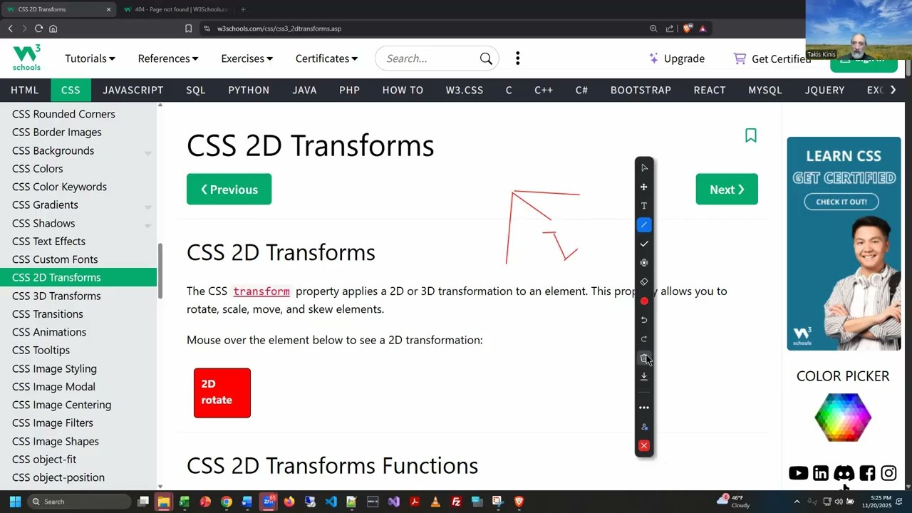 Web Programming - Unit 12 - Lecture/Demo - CSS Transforms and Basic Animations - Fall 2025