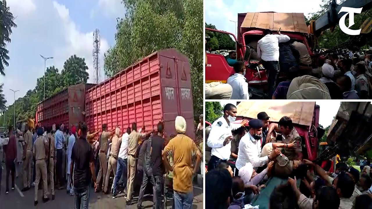 Chandigarh: Three trucks carrying cash met with an accident in Sector 28, on Madhya Marg