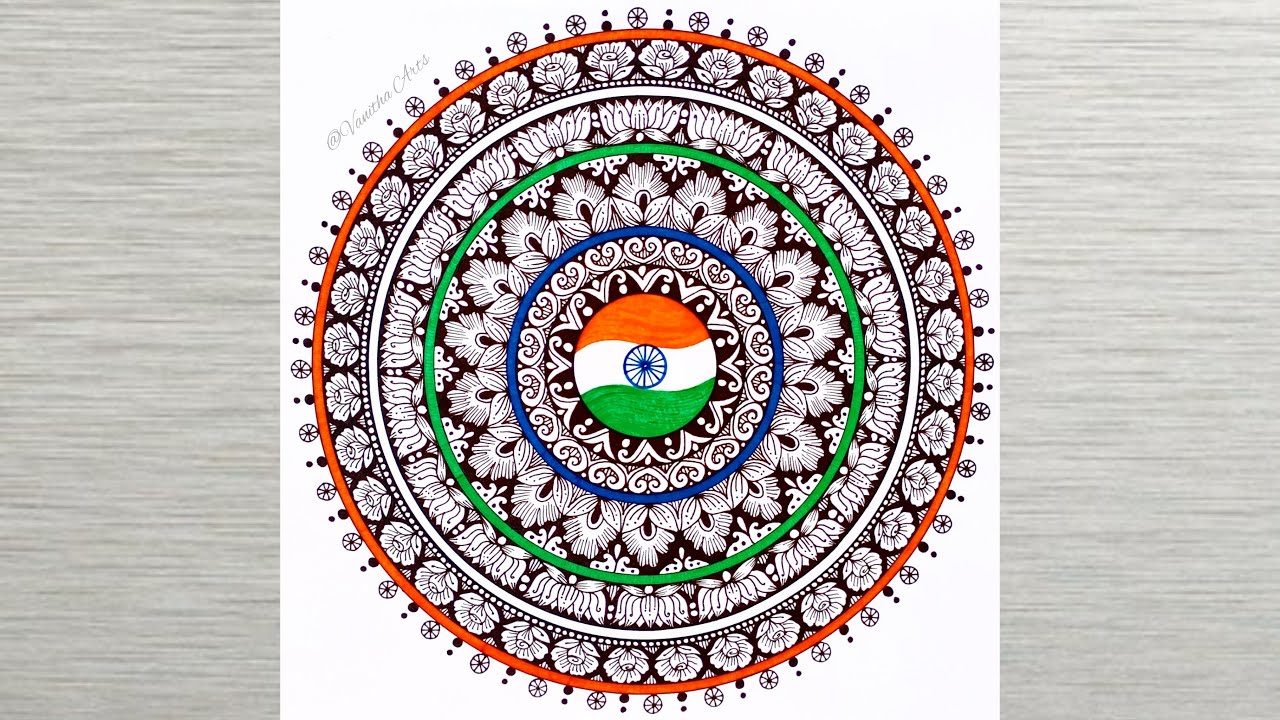 Independence Day Mandala Art | Easy Tutorial | Republic day #happyindependenceday #vanithaarts