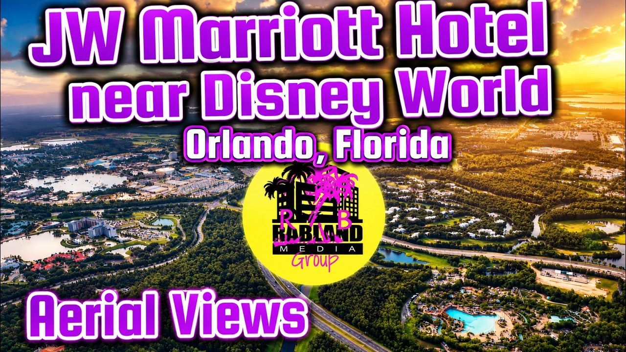 Aerial Drone Footage (Mavic 3) of JW Marriott Hotel near Disney World in Orlando, FL June 28, 2023
