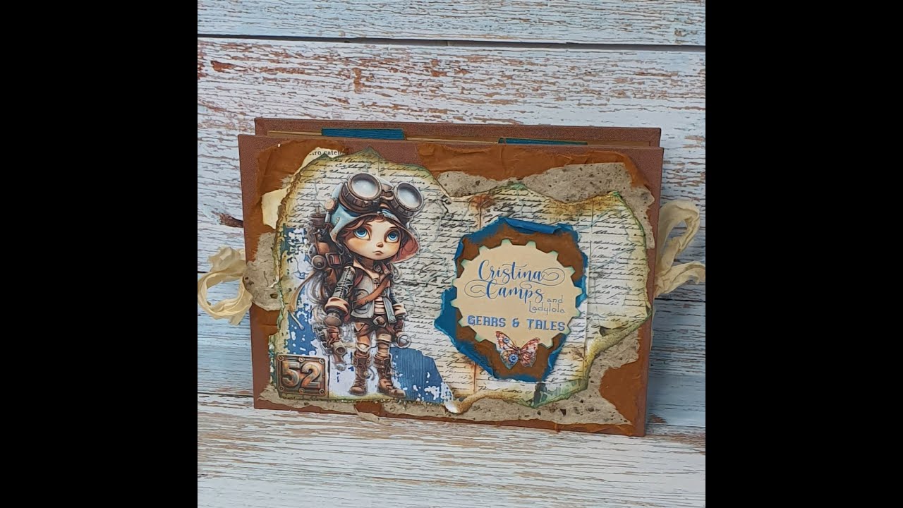 Tutorial álbum scrap con popups superfàcil y rapidísimo. Con la colección Gears & tales