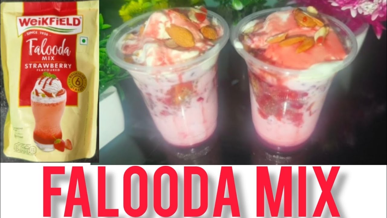 WEIKFIELD FALOODA MIX STRAWBERRY FLAVOURED RECIPE || HOW TO MAKE INSTANT FALOODA MIX 